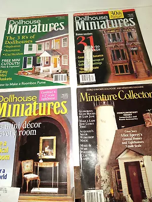 Dollhouse Miniatures/Miniature Collector 4 Pc Set Magazines Pre-owned • $12