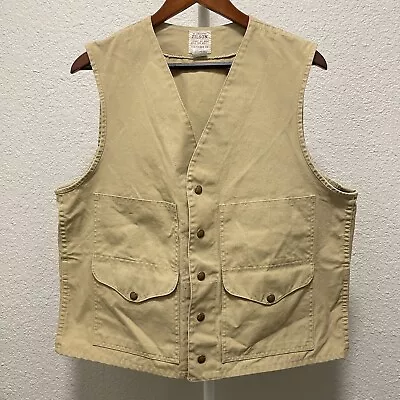 Vintage Filson Cotton Canvas Hunting Vest Work Wear Seattle Made In USA Size 42 • $89.99