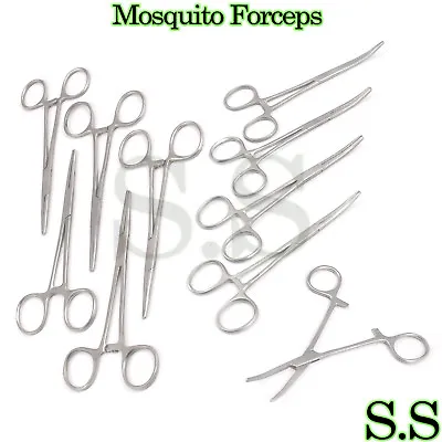 10 Pcs Mosquito Hemostat Locking Forceps 5 Curved & 5 Straight Surgical Dental  • $14.85