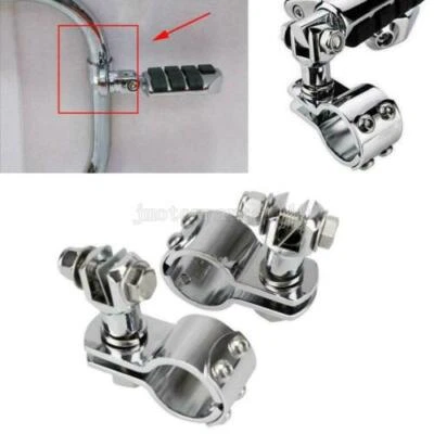 $35.18 • Buy Chrome Engine Guard Crash Bar Foot Peg Clamp For Yamaha V-Star 650 950 1100 1300