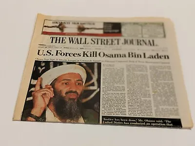 $15 • Buy Wall Street Journal May 2, 2011 US Forces Kill Osama Bin Laden Front Section 