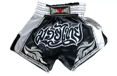 Black&White Muaythai Kick Boxing Shorts Thailand Muay Thai Embroidery Mma UFC • $37.64