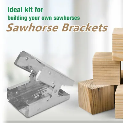$38.15 • Buy Saw Horse Bracket 2Pcs Professional Pratical Wear-Resistant Sawhorse Brackets