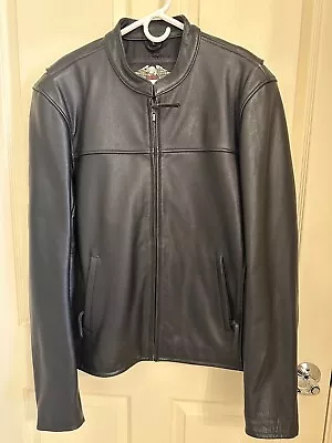 Men’s Vintage Harley Davidson Classic Leather Motorcycle Jacket Size L Tall • $199.95