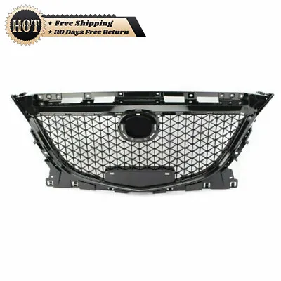 Silscvtt Front Grille Grill For 2014-2016 Mazda 3 Axela  Honeycomb Style Black • $98.77