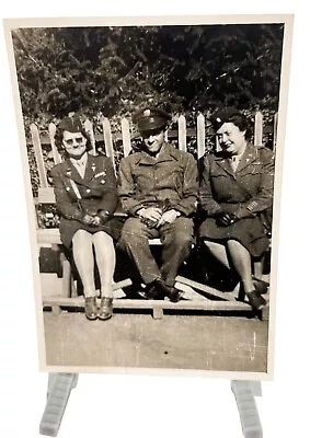 WW2 Era Photo U.S. GI Woman WAAC Army Medial Corps Davos Switzerland • $25.50