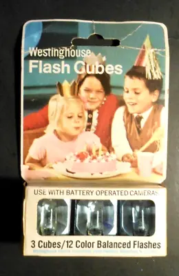 $7.99 • Buy VTG. WESTINGHOUSE FLASH CUBES / 3 CUBES / 12 COLOR BALANCED FLASHES In Package