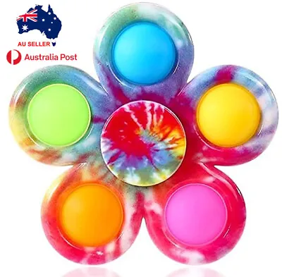 Rainbow Fidget Spinner Simple Dimple Toy Push Pop Bubble PopIt Fun Toys Pink • $6.49
