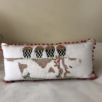 MacKenzie Childs Patience Brewster Rosy The Hound Pillow • $150