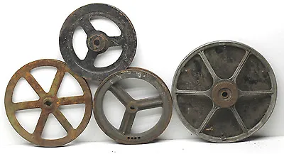 4 Antique Industrial Heavy Machine Pulley Wheel Cast Iron Metal Spoke Steampunk  • $63.99