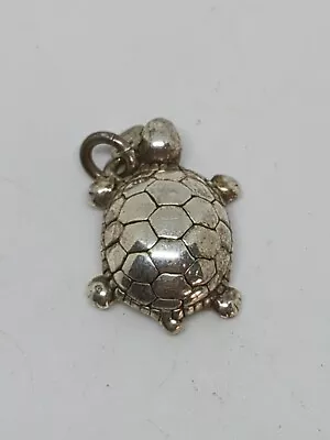 Vintage Sterling Silver 925 Thailand Turtle Pendant Charm • $14.99