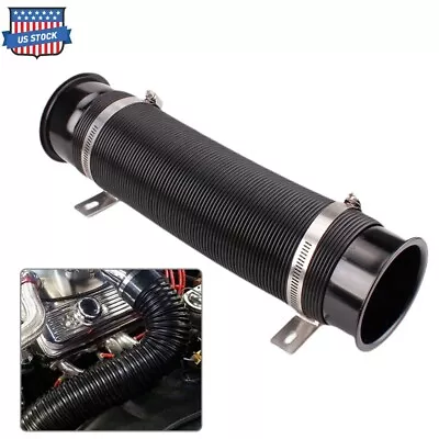 Universal 3'' Flexible Car Cold Air Intake Hose Filter Pipe Telescopic Tube Kit • $19.99