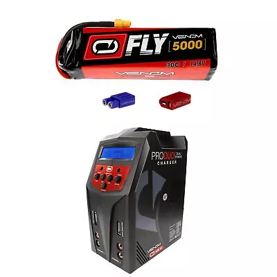 Venom Fly 30C 4S 5000mAh 14.8V LiPo Battery And Pro Duo Charger Combo • $199.98