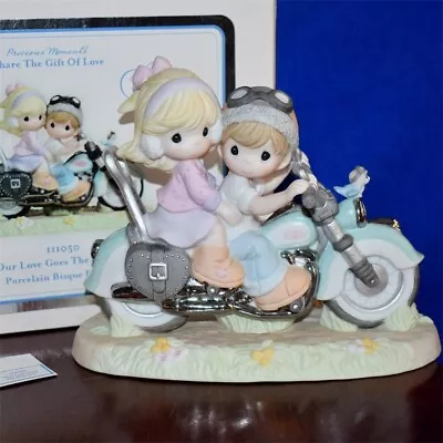 Precious Moments OUR LOVE GOES THE DISTANCE 111050  HUGE! Couple On Motorcycle • $125