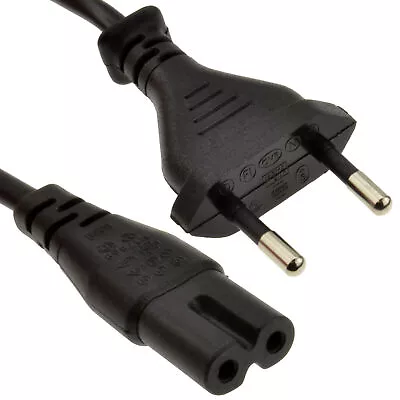 2m Euro Plug To Figure Of Eight C7 Plug Power Cable • £3.69