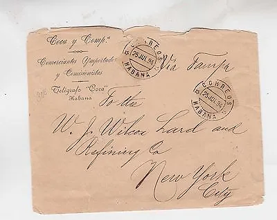 1894 Antique Cover With Two Stamps From Habana To USScarce!   G430 • $30.80