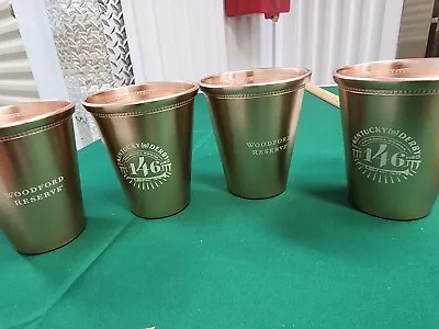 4 Woodford Reserve Kentucky Derby 2020 Copper Mint Julep Cups NEW 12 Oz 4” • $20