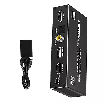 High Quality 1x2 HDMI Splitter Audio Extractor Durable Replacement For PS4 • $27.99