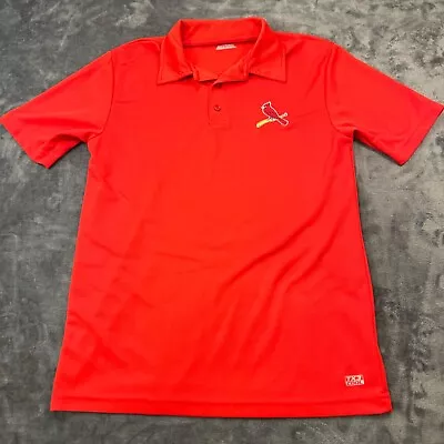 St Louis Cardinals Polo Shirt Mens Medium Red Short Sleeve MLB Baseball TX3 Cool • $14.88