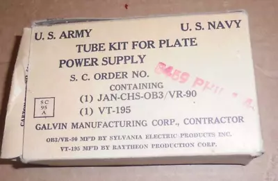 $14.99 • Buy Tube Kit For Plate Power Supply JAN CHS OB3/ VR80 , VT-195 NOS