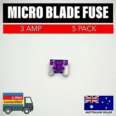5 X 3 Amp Micro Blade Fuse Mini Auto Car ATM Low Profile Vehicle Fuses Small • $5.95