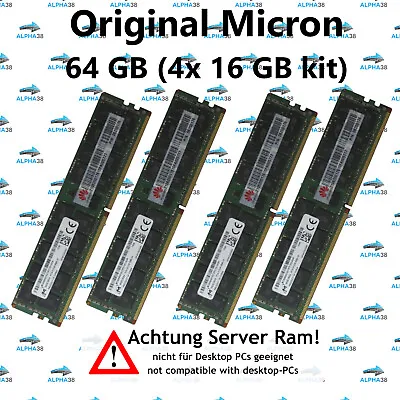 Micron 64 GB (4x 16 GB) 2133 DDR4 ECC Dell Precision T7810 & XL Server RAM • $152.89