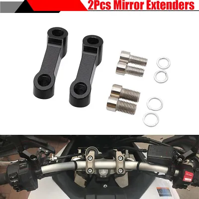 Motorcycle Rear View Mirror Mounting Riser Extender Adapter With 8/10mm Screws • $15.11