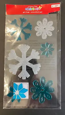 Winter Snowflakes Window Gel Clings Teacher Supply Blue White Classroom Decor • $6.99