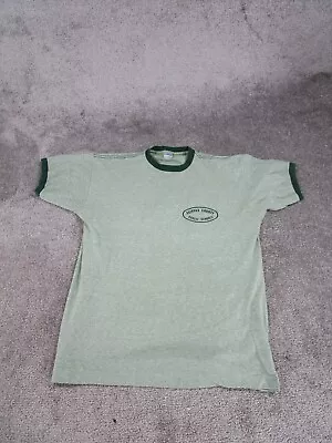 Vintage Champion Ringer Shirt Mens Xl 50/50 Blend 80S Blue Bar Green • $24.99