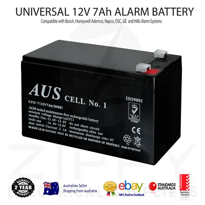 Universal Alarm Battery 12V 7Ah Sealed Lead Acid Rechargeable | Aus Cell No.1 • $47.90