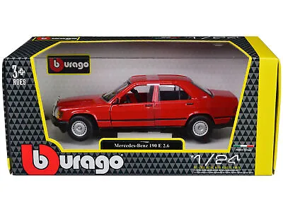 Bburago 21103RD Mercedes-Benz 190 E 2.6 Red 1/24 Diecast Model Car • $38.99