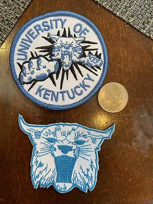$9.95 • Buy (2) University Of Kentucky Wildcats Vintage Embroidered Iron On Patches Patch 3”