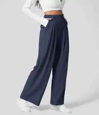 Halara High Waisted Pocket Wide Leg Waffle Casual Pants Wide Leg Casual Pants • £17.99