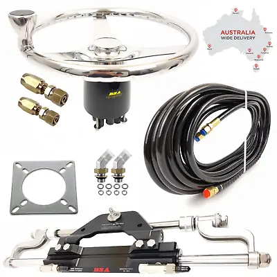 Boat Hydraulic Stainless Steering Wheel Outboard Steering Suits Mercury To 300HP • $898.12