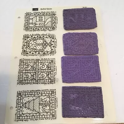 2001 Stampin Up! Vintage Unmounted Set Quilted Quotes • $9