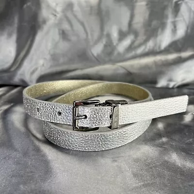 MICHAEL Michael Kors Women’s M Reversible Silver/Gold Leather Belt  • $19.99