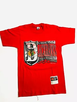 Vintage Chicago Blackhawks Deadstock Hockey T-Shirt NHL Sports Hockey League Ice • $150