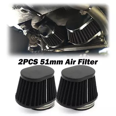 2x 51mm Black Air Intake Filter Cleaner Pod For Honda Shadow Spirit 750 VT750C2 • $26.29