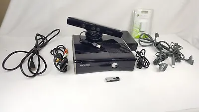 Xbox 360 S Console Model 1439 250GB Black With Kinect Cables Tested • $99.99