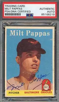 Milt Pappas PSA DNA Signed 1958 Topps Rookie Autograph • $52