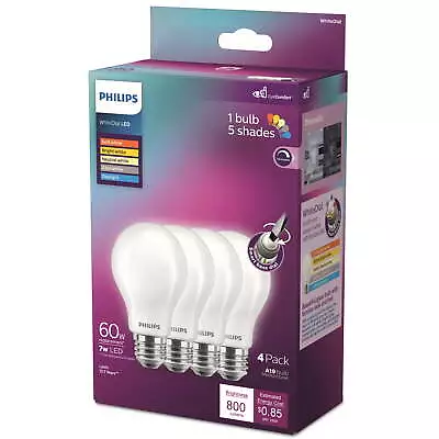 Philips LED 60-Watt A19 Light Bulb Frosted & Tunable White Dial Dimmable • $20.06