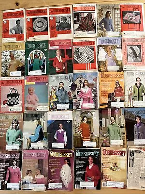 Workbasket And Home Arts Magazine Lot Of 28 Crochet Knit 1950s-1980s Vtg Retro • $20