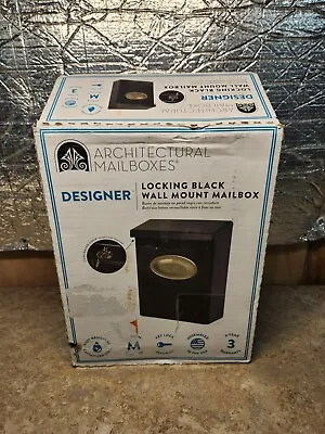 Wall Mount Mailbox Black With Medium Steel Locking Satin Nickel • $26.50