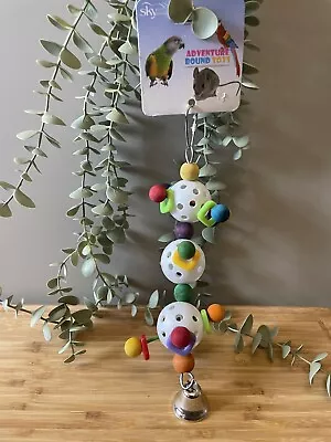 Hanging Balls & Sputnik Bird Toy With Wooden Beads Cockatiel Budgie Lovebird Toy • £4.99
