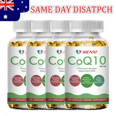 CoQ 10 Coenzyme Q10 Capsules 300mg For Cardiovascular Heart Health High Strength • $22.88