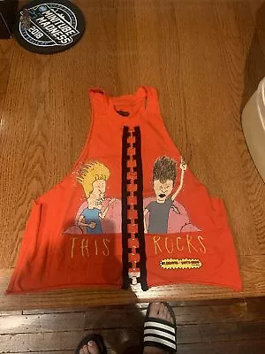 Rare MTV Beavis & Butthead Women's Red Tank Top Crop  Sz Small • £28.95