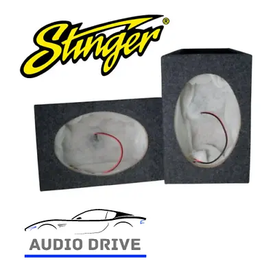 £32.99 • Buy Stinger 6x9 Pair MDF Grey Enclosure Boxes Car Van Boat Rear Shelf Speakers