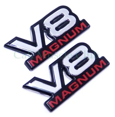 $29 • Buy V8 Magnum Door Fender Emblem Ram Dakota Durango Van 2pc Nameplate Badge