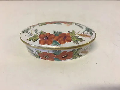 Antique Minton Porcelain Small Dresser Or Trinket Box W/ Painted Flowers • $65