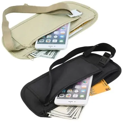 Money Belt Travel Hidden Secret Discreet Bum Bag Waist Wallet Pouch Mens/Womens • £4.27